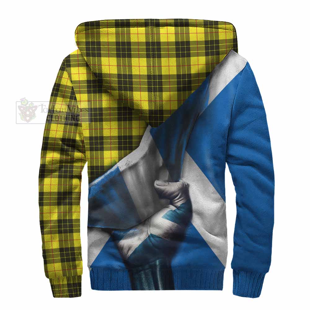 Tartan Vibes Clothing MacLeod (McLeod) Tartan Sherpa Hoodie with Family Crest Scotland Patriotic Style