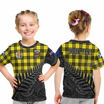 MacLeod (McLeod) Crest Tartan Kid T-Shirt with New Zealand Silver Fern Half Style