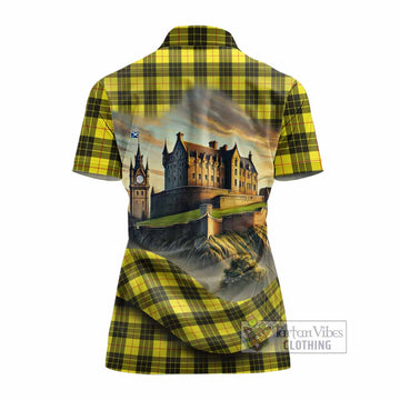 MacLeod (McLeod) Tartan Family Crest Women's Polo Shirt with Scottish Ancient Castle Style - Tartan Vibes Clothing