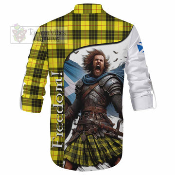 MacLeod (McLeod) Crest Tartan Ghillie Kilt Shirt Inspired by the Freedom of Scottish Warrior