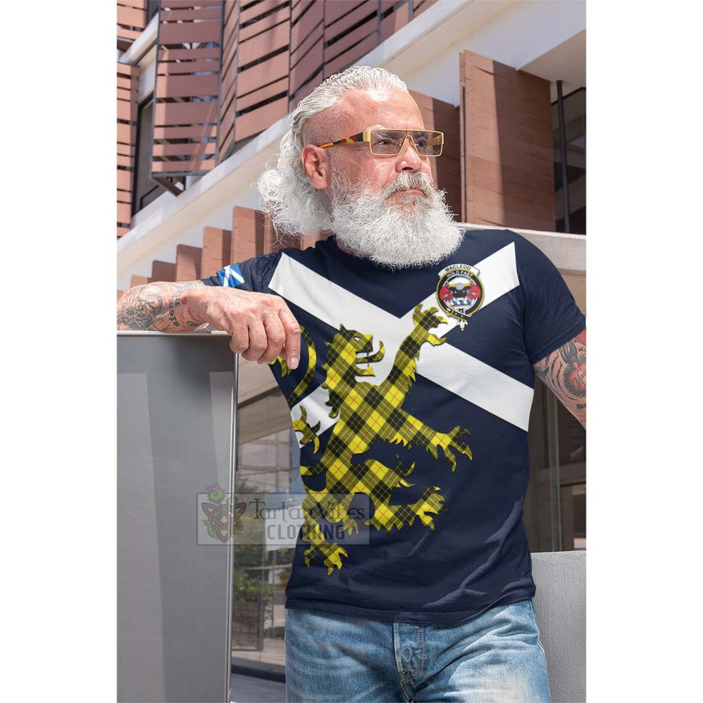 Tartan Vibes Clothing MacLeod (McLeod) Tartan Lion Rampant Cotton T-shirt – Proudly Display Your Heritage with Alba Gu Brath and Clan Name