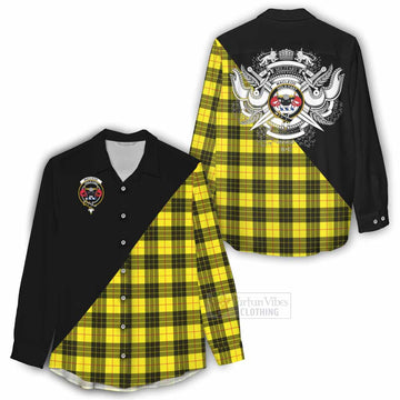 MacLeod (McLeod) Tartan Women's Casual Shirt with Family Crest and Military Logo Style