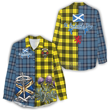 MacLeod (McLeod) Tartan Women's Casual Shirt Happy St. Andrew's Day Half Tartan Style