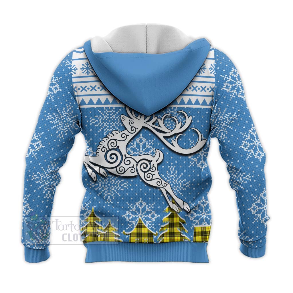 Tartan Vibes Clothing MacLeod (McLeod) Clan Christmas Knitted Hoodie Celtic Reindeer Style