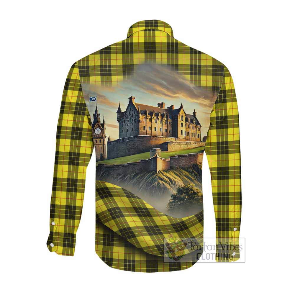 MacLeod (McLeod) Tartan Family Crest Long Sleeve Button Shirt with Scottish Ancient Castle Style Men's Shirt - Tartan Vibes Clothing