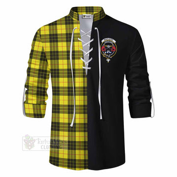 MacLeod (McLeod) Tartan Ghillie Kilt Shirt with Family Crest and Half Of Me Style