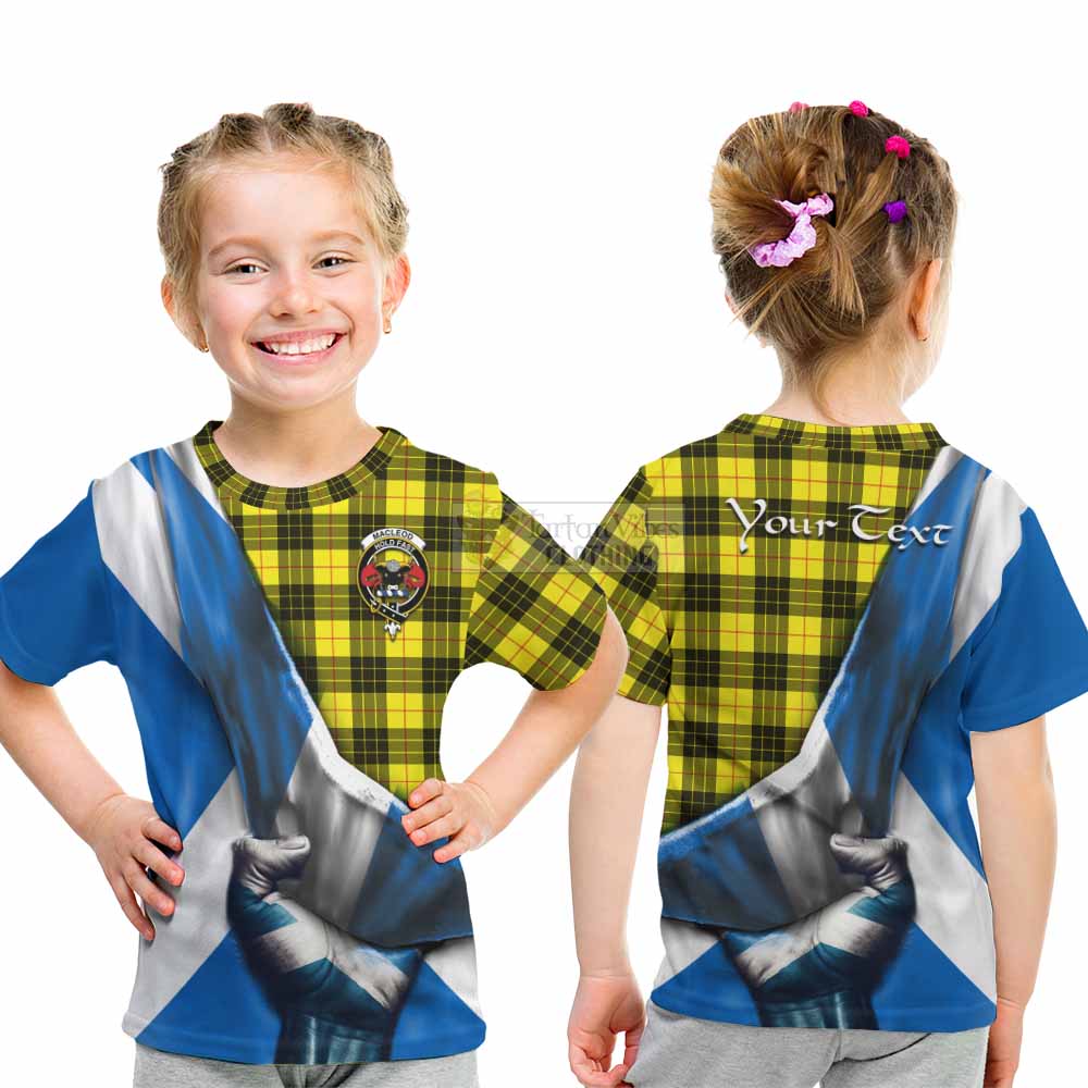 Tartan Vibes Clothing MacLeod (McLeod) Tartan Kid T-Shirt with Family Crest Scotland Patriotic Style