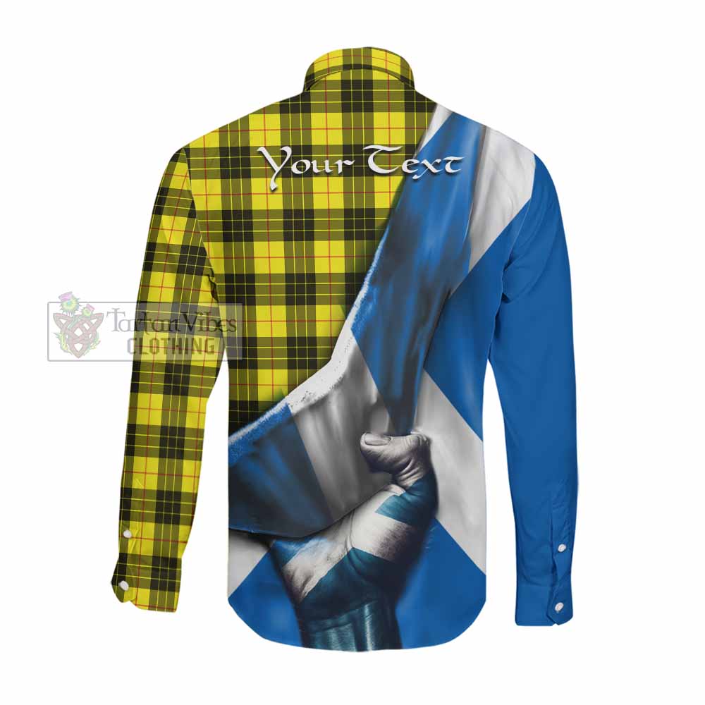 Tartan Vibes Clothing MacLeod (McLeod) Tartan Long Sleeve Button Shirt with Family Crest Scotland Patriotic Style