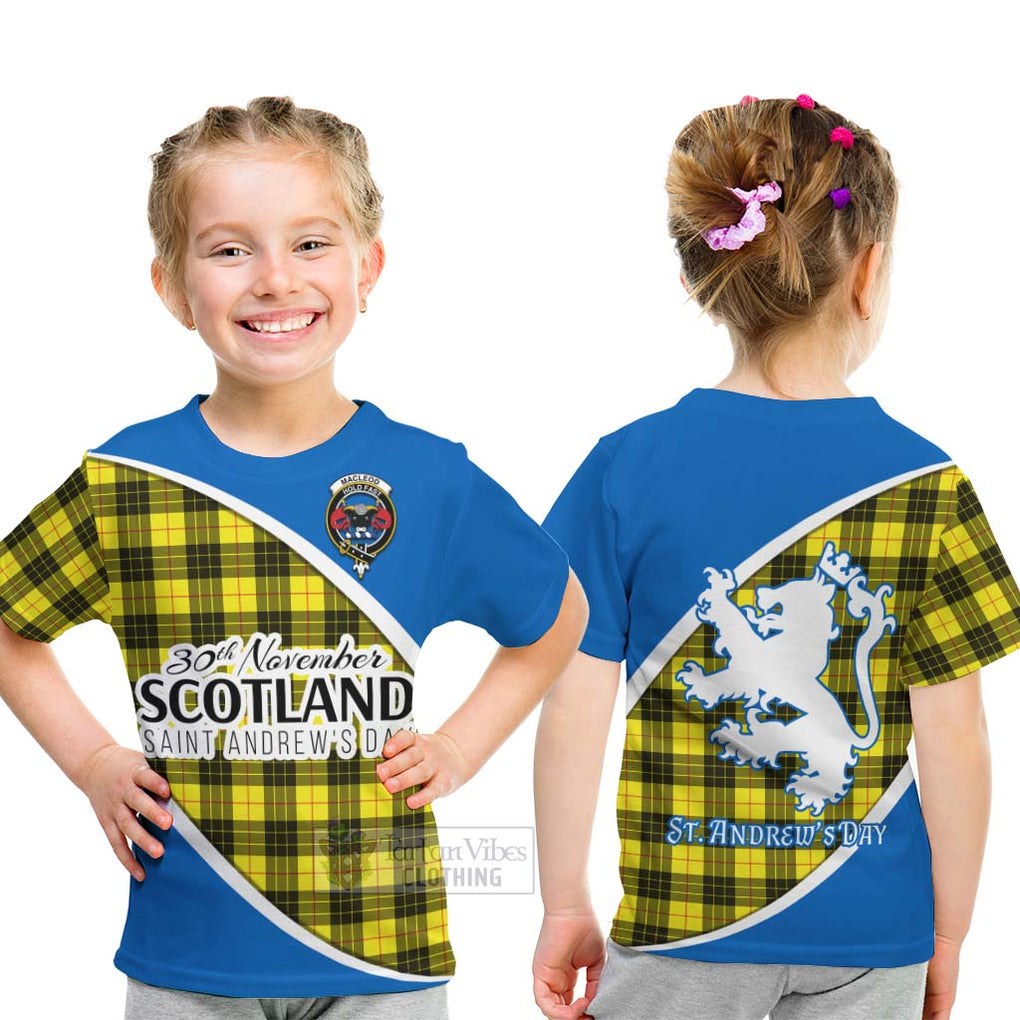 Tartan Vibes Clothing MacLeod (McLeod) Family Crest Tartan Kid T-Shirt Celebrate Saint Andrew's Day in Style