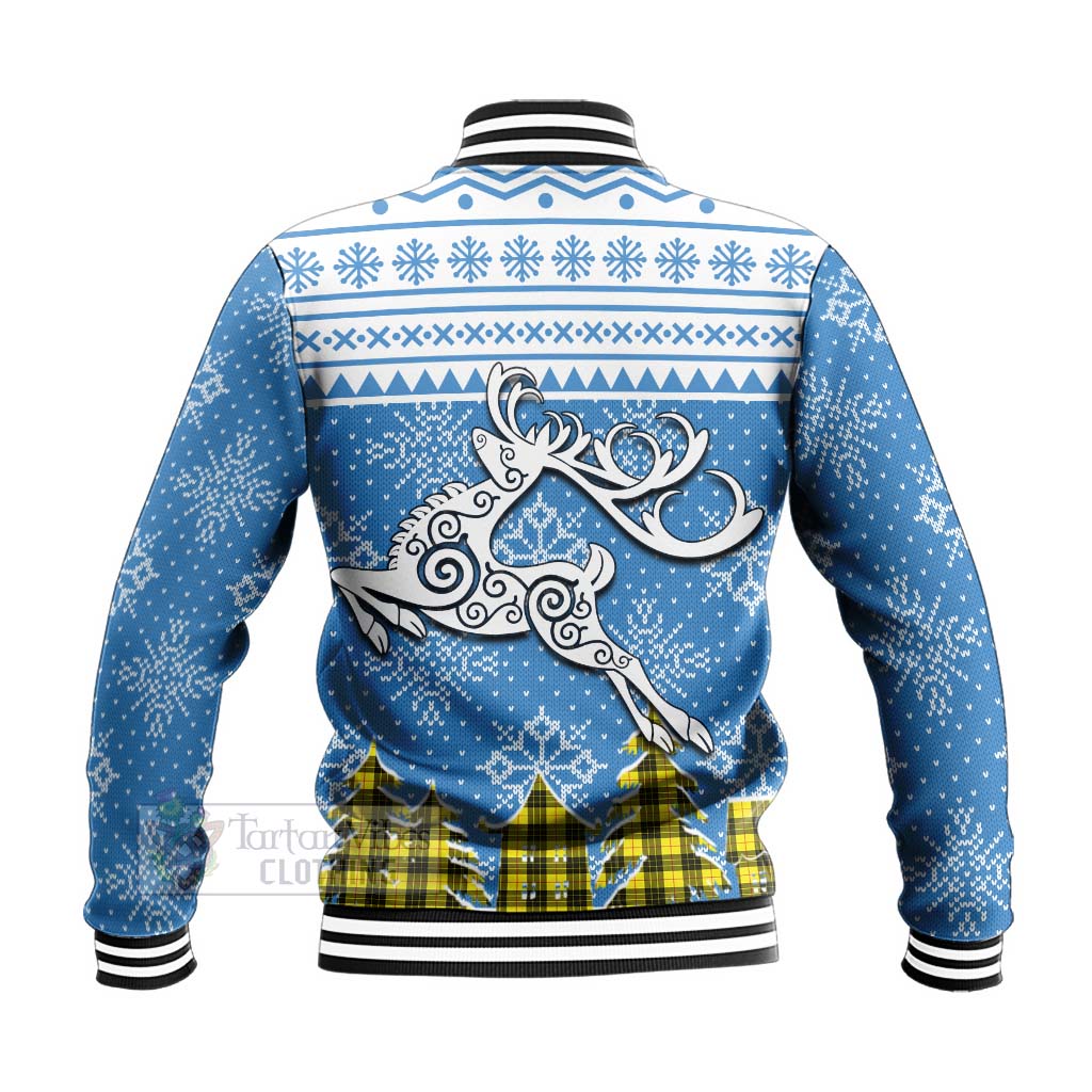 Tartan Vibes Clothing MacLeod (McLeod) Clan Christmas Baseball Jacket Celtic Reindeer Style