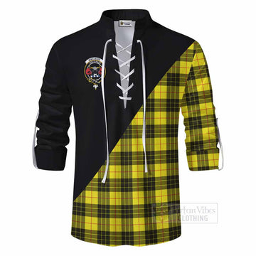 MacLeod (McLeod) Tartan Ghillie Kilt Shirt with Family Crest and Military Logo Style