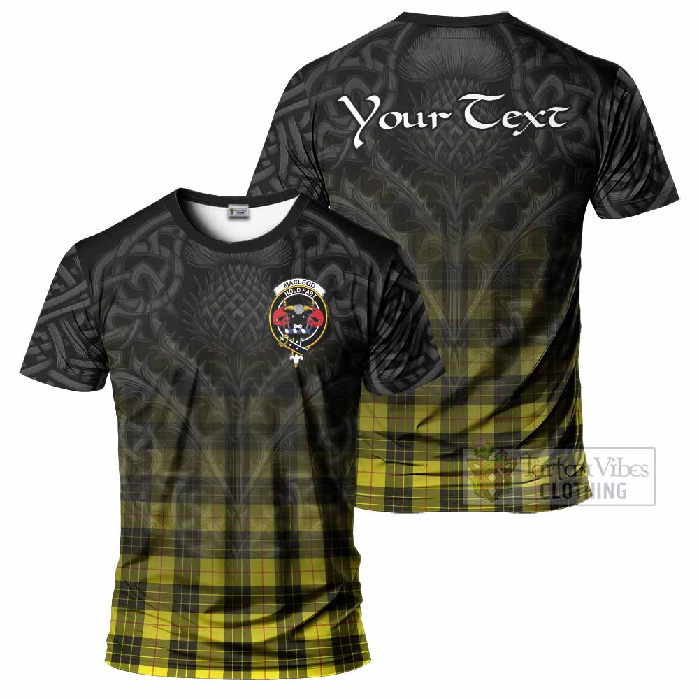 Tartan Vibes Clothing MacLeod (McLeod) Tartan T-Shirt with Family Crest Celtic Thistle Vibes