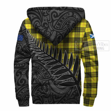 MacLeod (McLeod) Crest Tartan Sherpa Hoodie with New Zealand Silver Fern Half Style