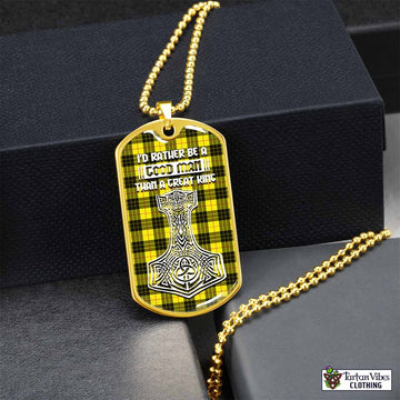 MacLeod (McLeod) Tartan Dog Tag Necklace Viking Mjolnir Style