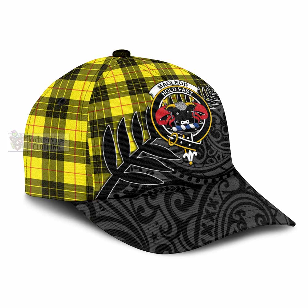 Tartan Vibes Clothing MacLeod (McLeod) Tartan Classic Cap with New Zealand Silver Fern Half Style