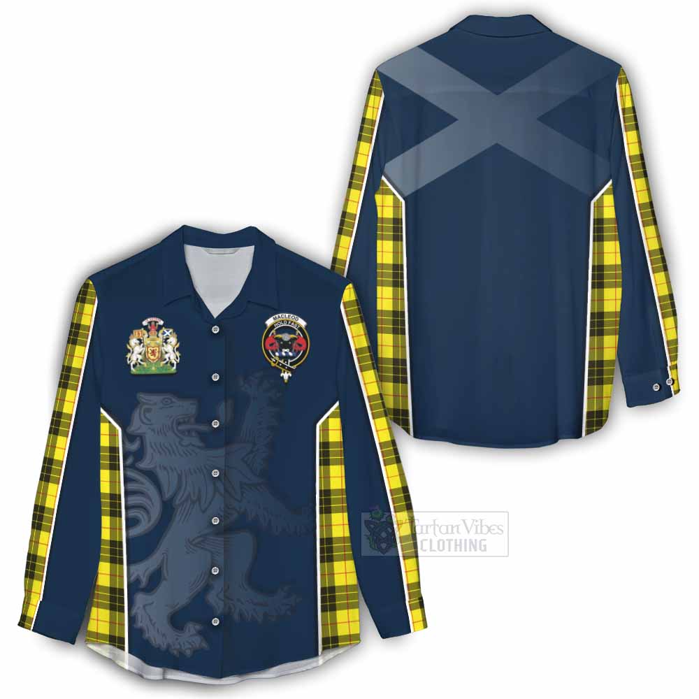 Tartan Vibes Clothing MacLeod (McLeod) Tartan Women's Casual Shirt with Family Crest and Lion Rampant Vibes Sport Style