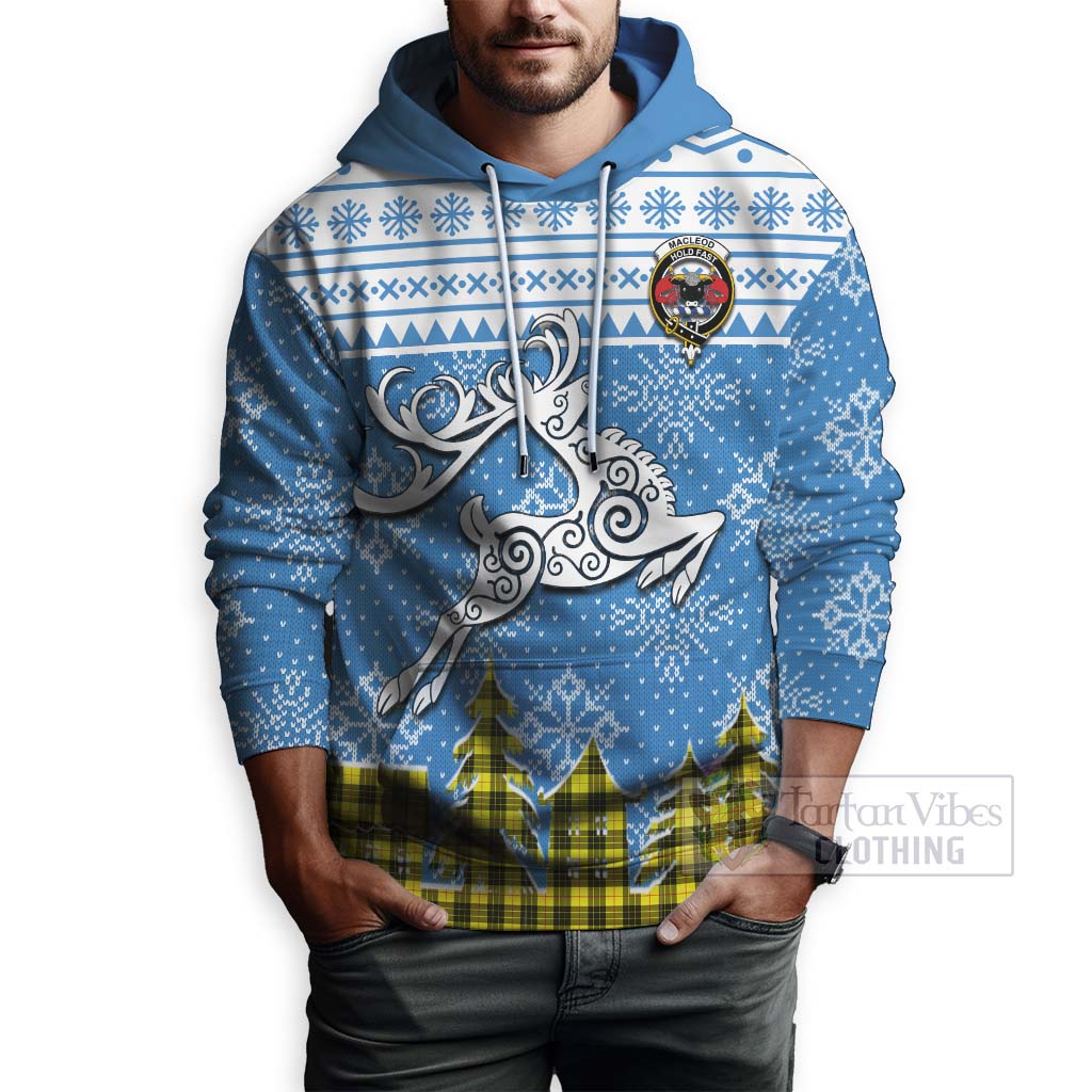 Tartan Vibes Clothing MacLeod (McLeod) Clan Christmas Hoodie Celtic Reindeer Style