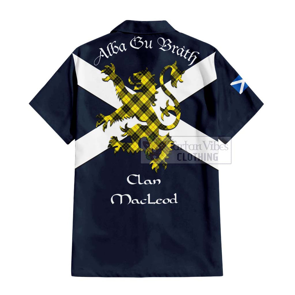 Tartan Vibes Clothing MacLeod (McLeod) Tartan Lion Rampant Short Sleeve Button Shirt – Proudly Display Your Heritage with Alba Gu Brath and Clan Name