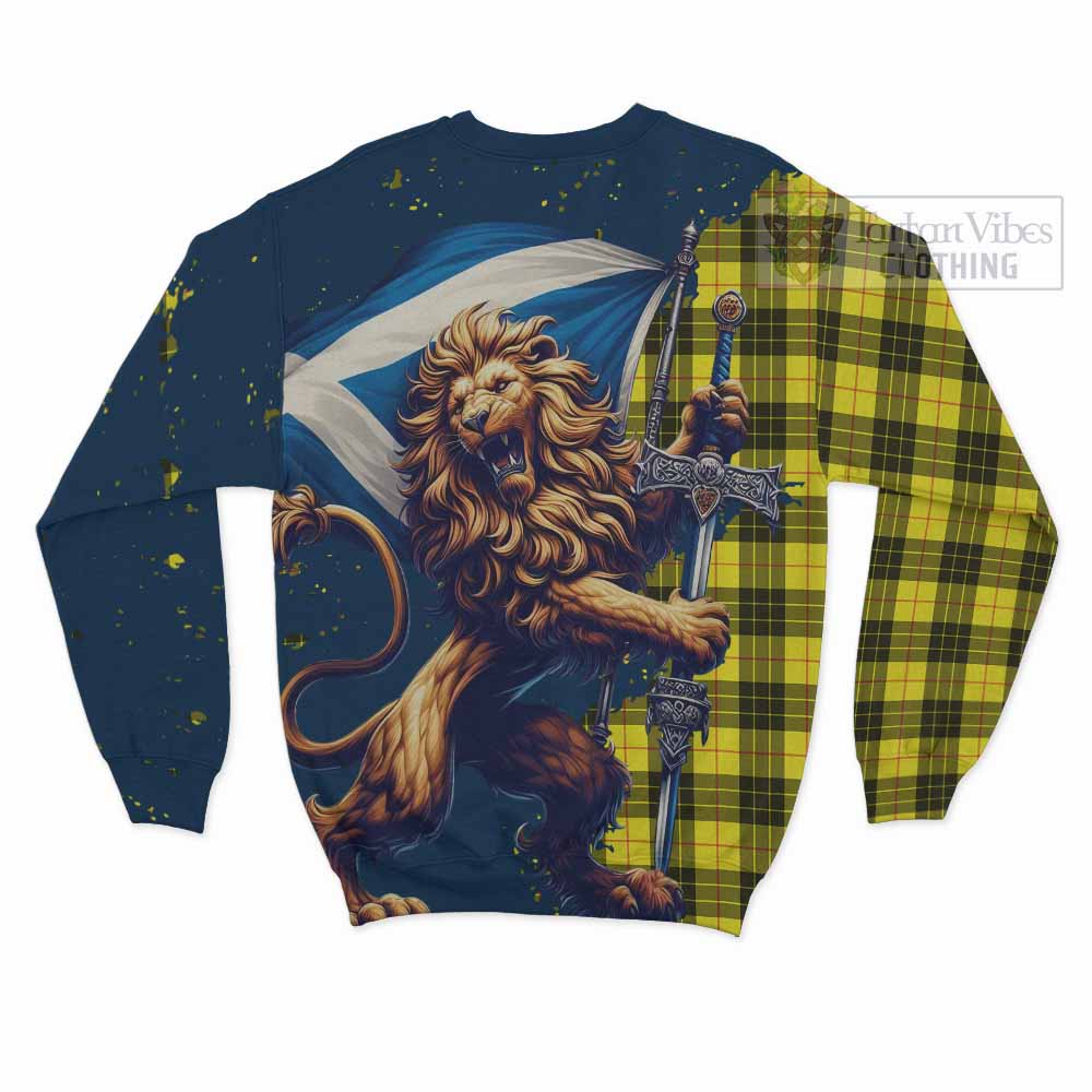 Tartan Vibes Clothing MacLeod (McLeod) Tartan Family Crest Sweatshirt with Scottish Majestic Lion