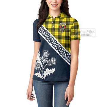 MacLeod (McLeod) Tartan Women's Polo Shirt Featuring Thistle and Scotland Map