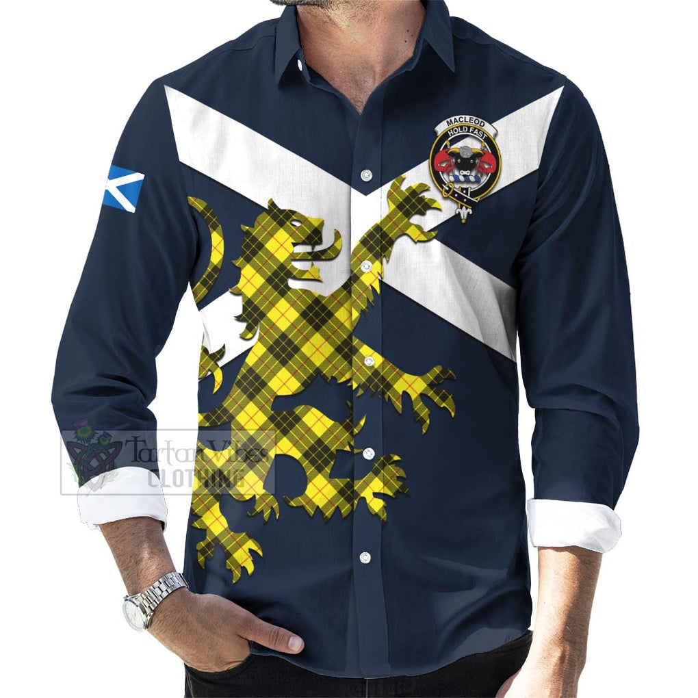 Tartan Vibes Clothing MacLeod (McLeod) Tartan Lion Rampant Long Sleeve Button Shirt – Proudly Display Your Heritage with Alba Gu Brath and Clan Name