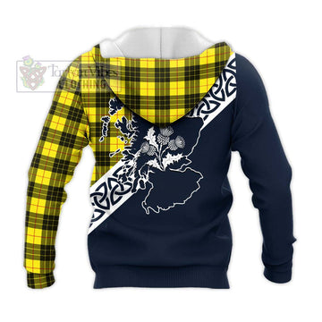 MacLeod (McLeod) Tartan Knitted Hoodie Featuring Thistle and Scotland Map