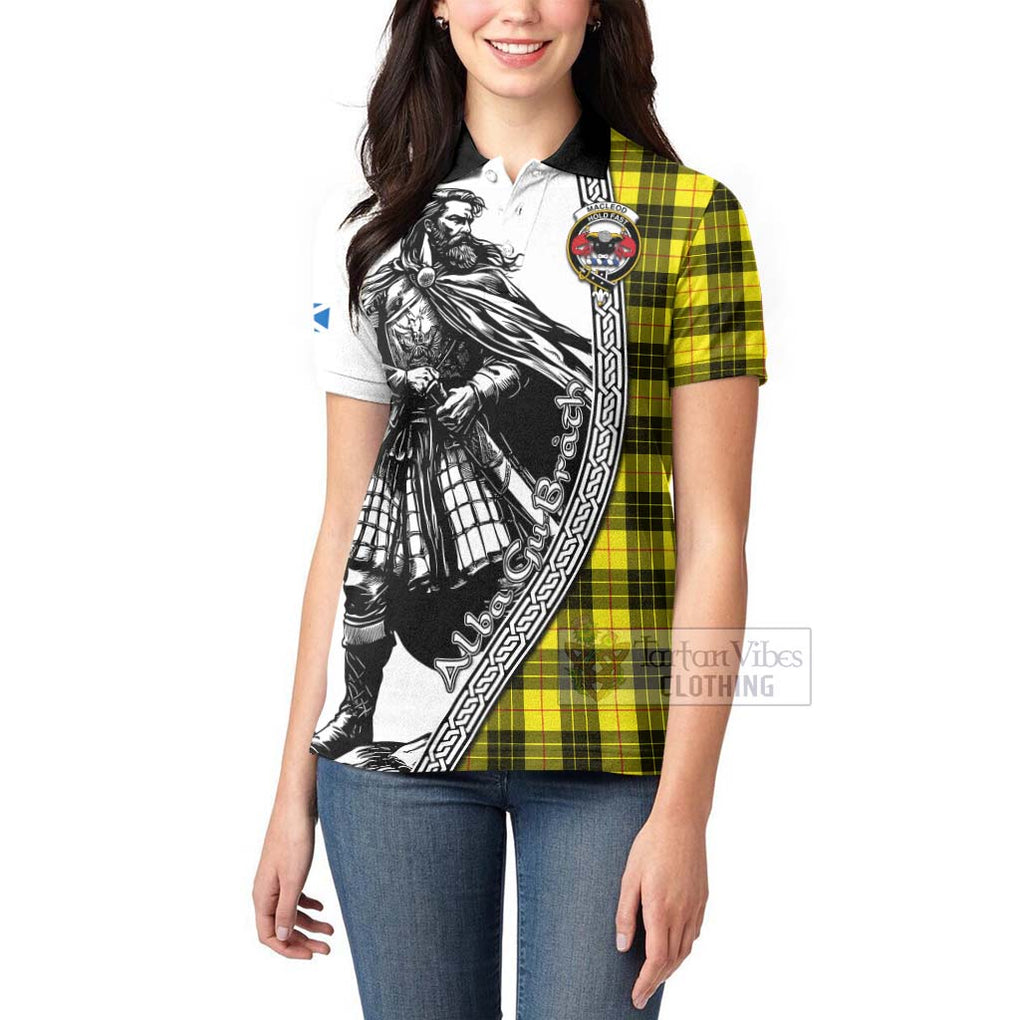MacLeod (McLeod) Tartan Clan Crest Women's Polo Shirt with Highlander Warrior Celtic Style - Tartan Vibes Clothing