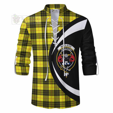 MacLeod (McLeod) Tartan Ghillie Kilt Shirt with Family Crest Circle Style