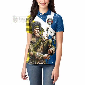 MacLeod (McLeod) Tartan Women's Polo Shirt with Family Crest Scottish Bagpiper Vibes