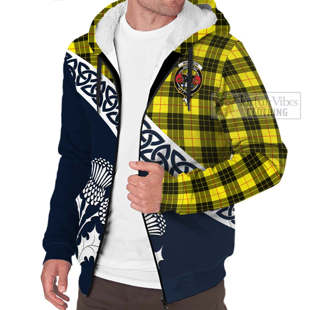 Tartan Vibes Clothing MacLeod (McLeod) Tartan Sherpa Hoodie Featuring Thistle and Scotland Map