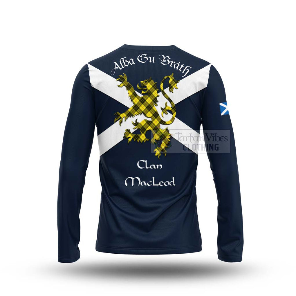 Tartan Vibes Clothing MacLeod (McLeod) Tartan Lion Rampant Long Sleeve T-Shirt – Proudly Display Your Heritage with Alba Gu Brath and Clan Name