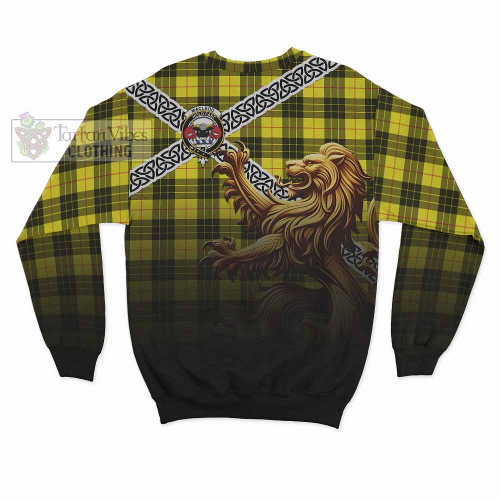 MacLeod (McLeod) Crest Tartan Sweatshirt with Golden Lion Emblem Celtic Style - Tartan Vibes Clothing