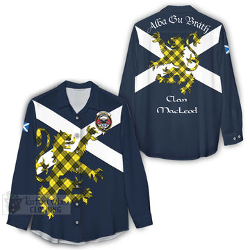 MacLeod (McLeod) Tartan Lion Rampant Women's Casual Shirt Proudly Display Your Heritage with Alba Gu Brath and Clan Name