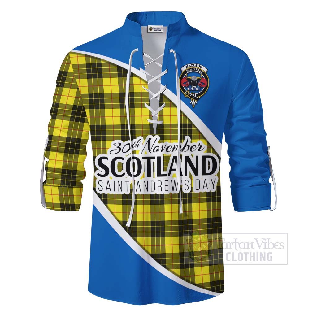 Tartan Vibes Clothing MacLeod (McLeod) Family Crest Tartan Ghillie Kilt Shirt Celebrate Saint Andrew's Day in Style