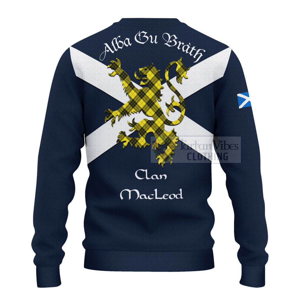 Tartan Vibes Clothing MacLeod (McLeod) Tartan Lion Rampant Knitted Sweater – Proudly Display Your Heritage with Alba Gu Brath and Clan Name