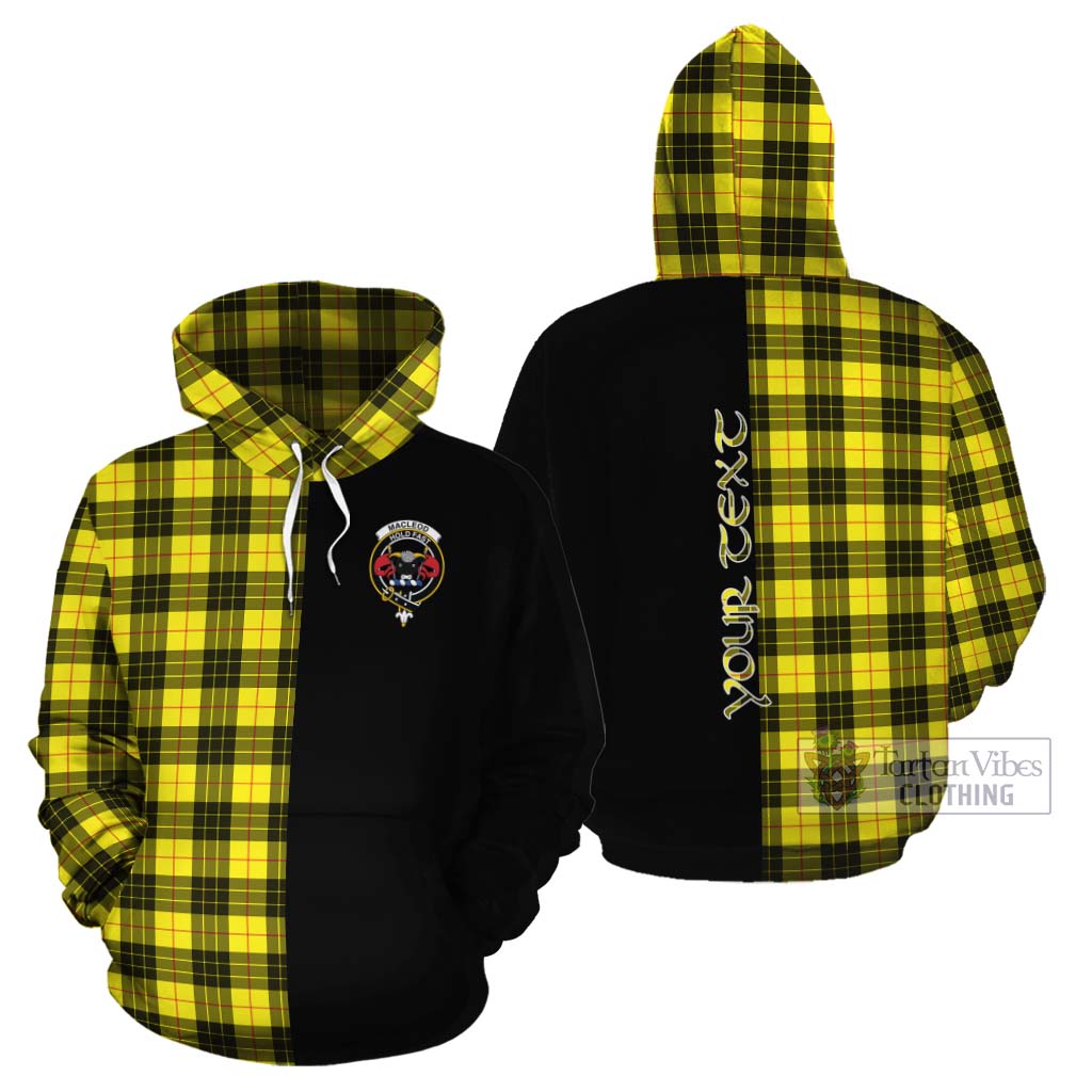 Tartan Vibes Clothing MacLeod (McLeod) Tartan Cotton Hoodie with Family Crest and Half Of Me Style