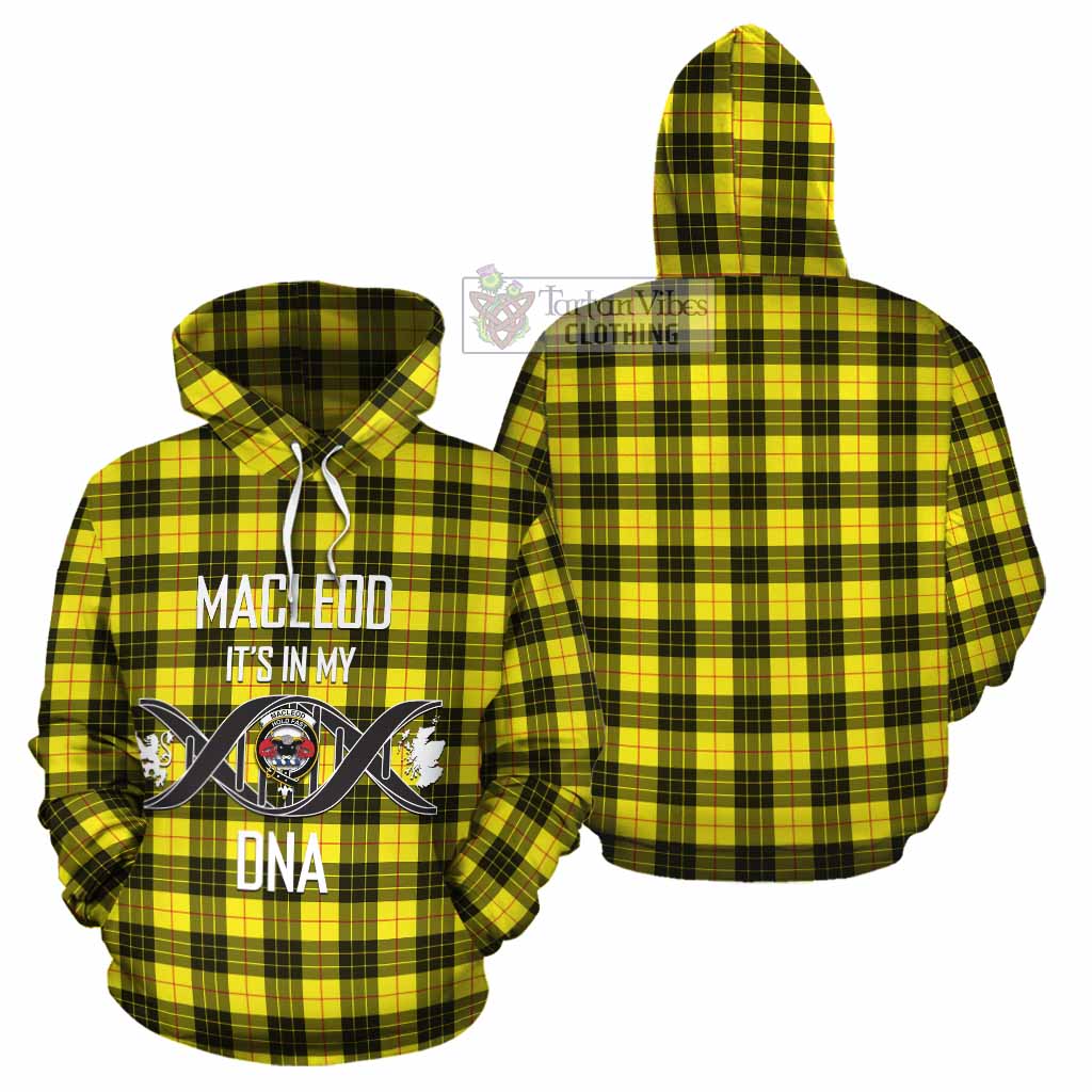 Tartan Vibes Clothing MacLeod (McLeod) Tartan Cotton Hoodie with Family Crest DNA In Me Style