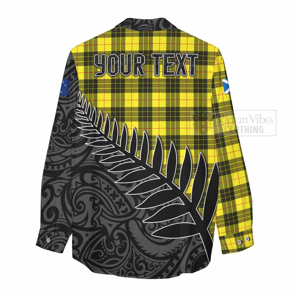 Tartan Vibes Clothing MacLeod (McLeod) Crest Tartan Women's Casual Shirt with New Zealand Silver Fern Half Style