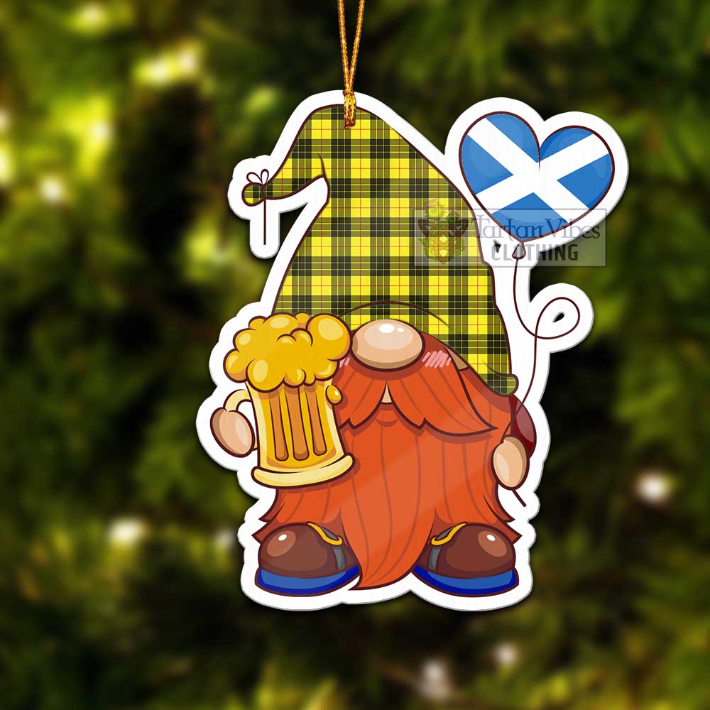 Tartan Vibes Clothing MacLeod (McLeod) Tartan Gnome Holding Beer Glass Christmas Ornament with Personalized National Flag