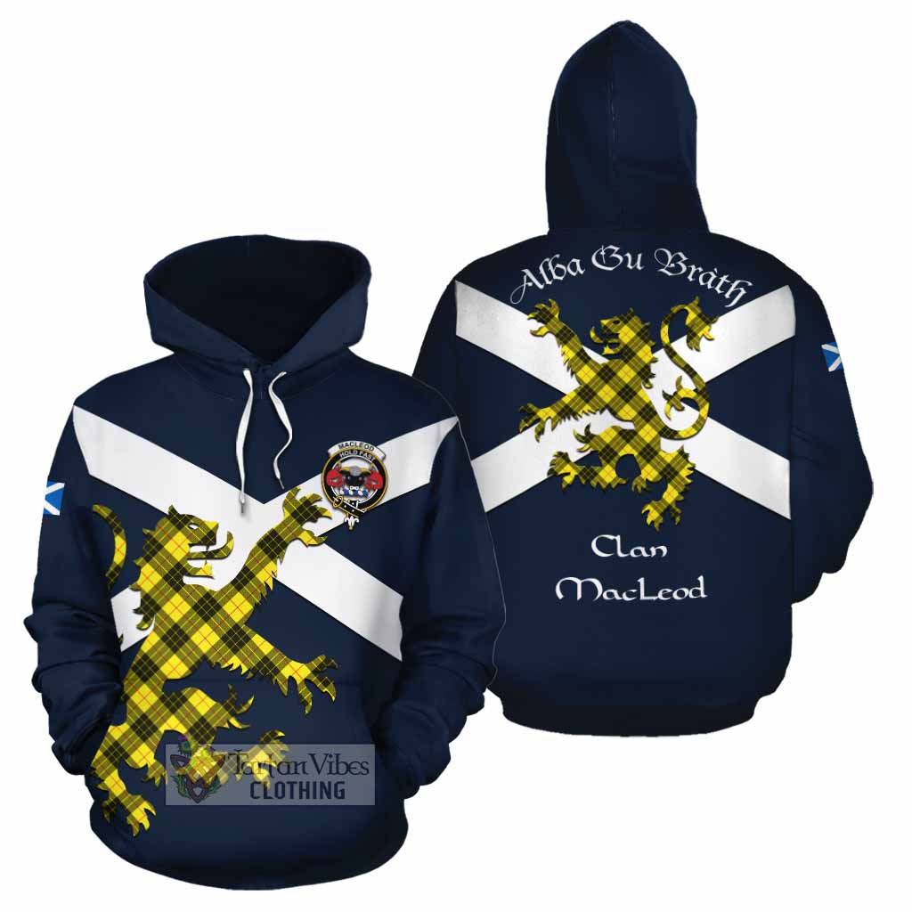 Tartan Vibes Clothing MacLeod (McLeod) Tartan Lion Rampant Cotton Hoodie Proudly Display Your Heritage with Alba Gu Brath and Clan Name