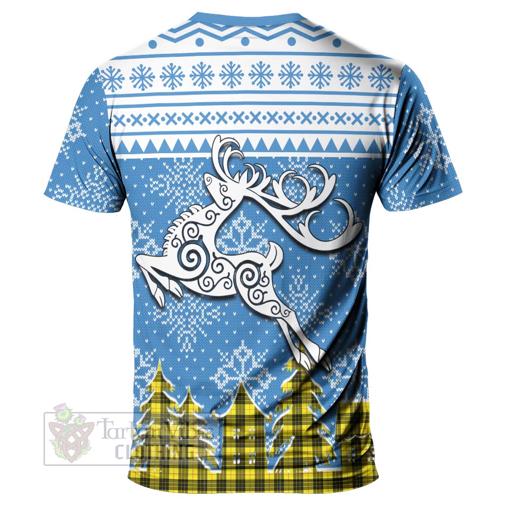 Tartan Vibes Clothing MacLeod (McLeod) Clan Christmas T-Shirt Celtic Reindeer Style