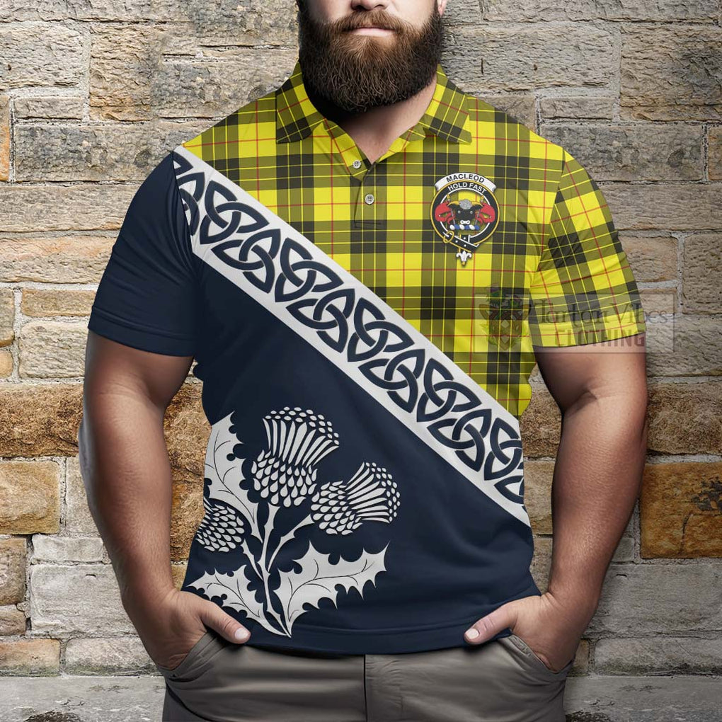 MacLeod (McLeod) Tartan Polo Shirt Featuring Thistle and Scotland Map