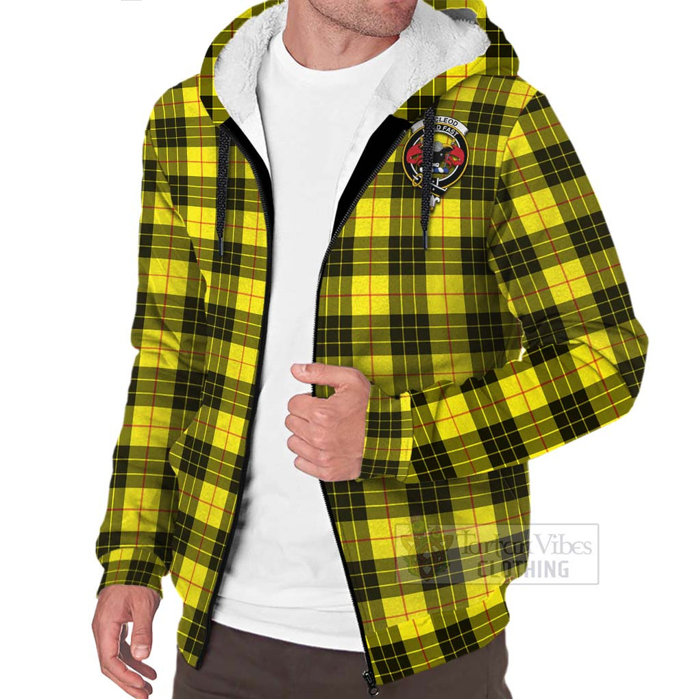 Tartan Vibes Clothing MacLeod (McLeod) Tartan Sherpa Hoodie with Family Crest Celtic Skull Style