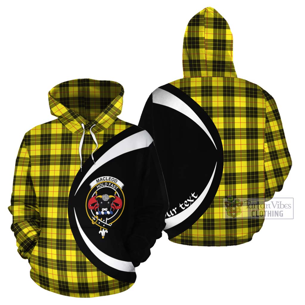 Tartan Vibes Clothing MacLeod (McLeod) Tartan Cotton Hoodie with Family Crest Circle Style