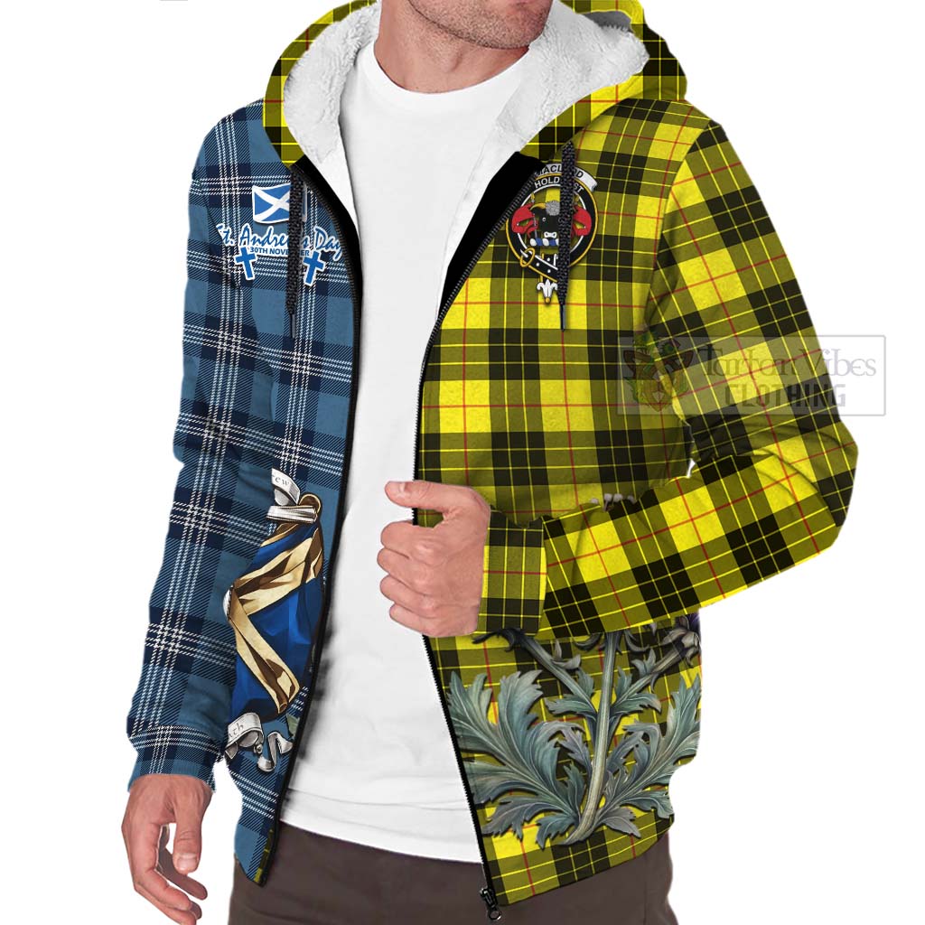 Tartan Vibes Clothing MacLeod (McLeod) Tartan Sherpa Hoodie Happy St. Andrew's Day Half Tartan Style