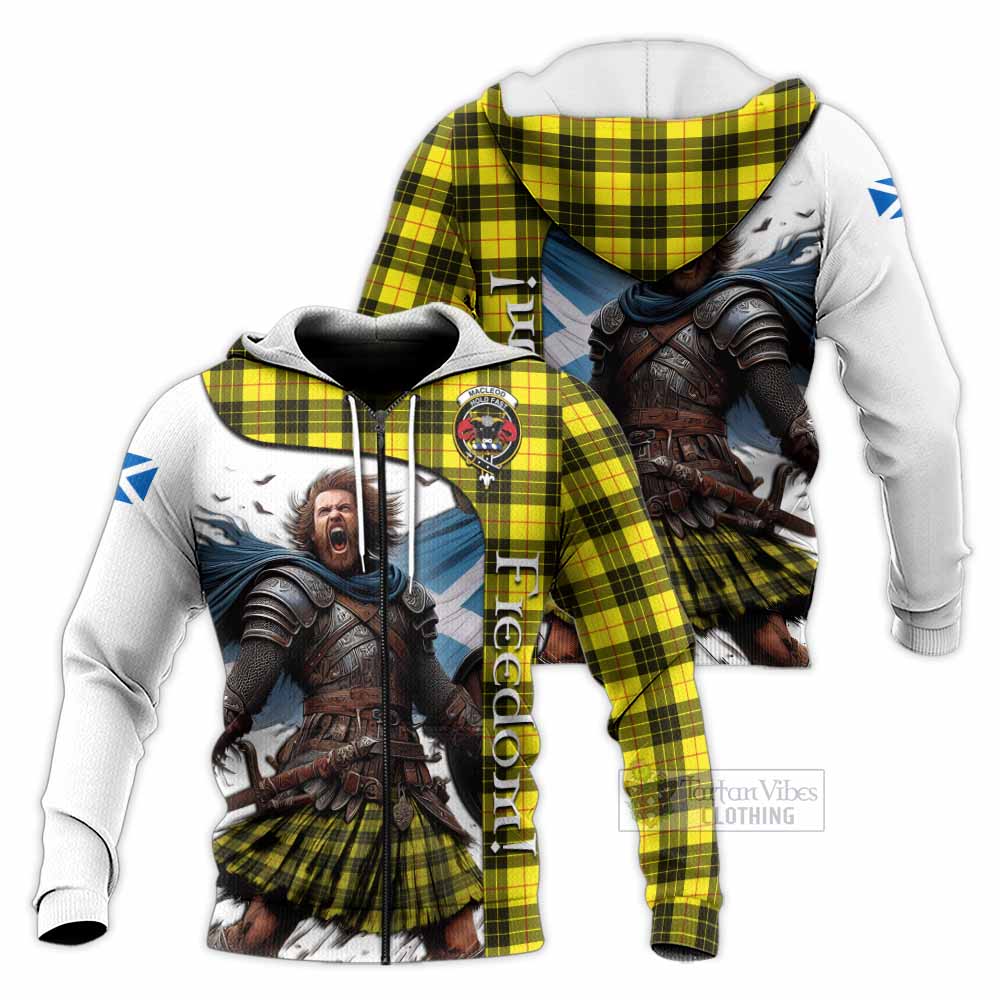 Tartan Vibes Clothing MacLeod (McLeod) Crest Tartan Knitted Hoodie Inspired by the Freedom of Scottish Warrior