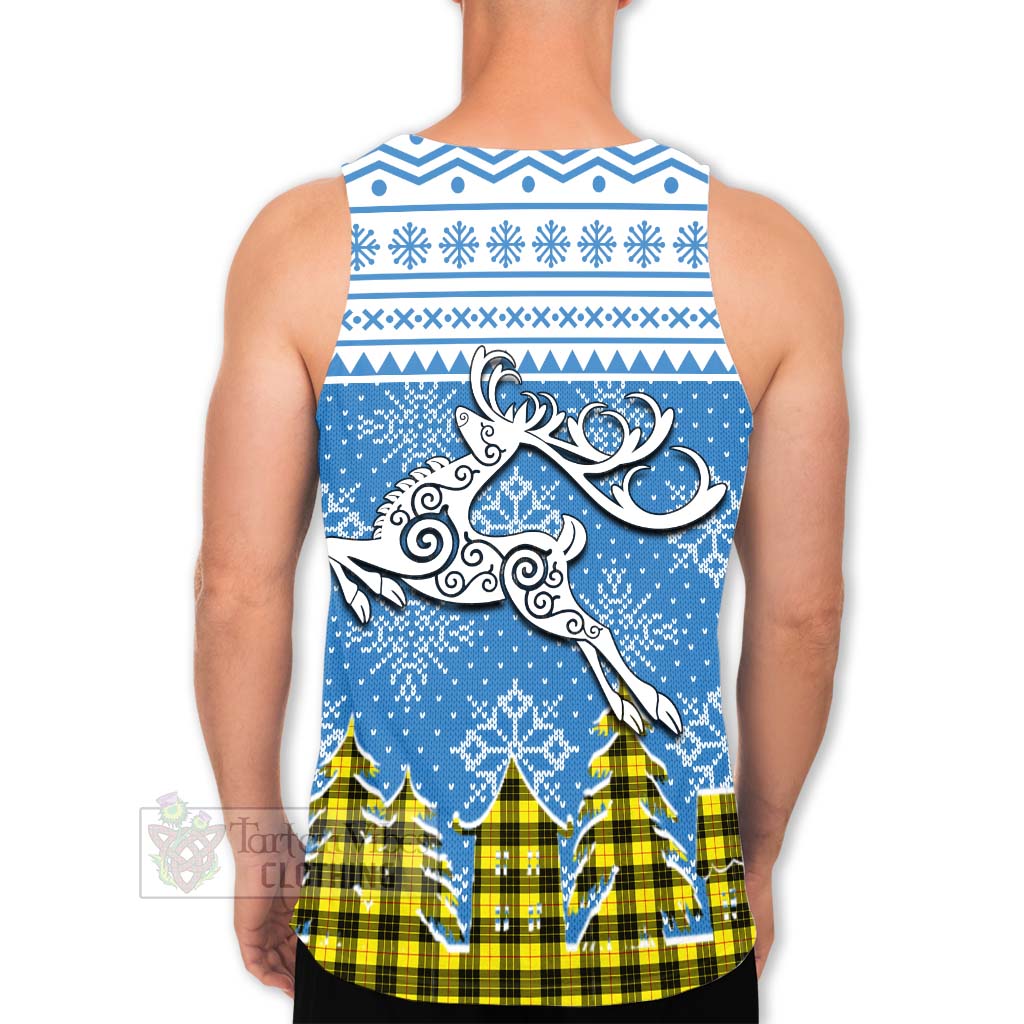 Tartan Vibes Clothing MacLeod (McLeod) Clan Christmas Men's Tank Top Celtic Reindeer Style