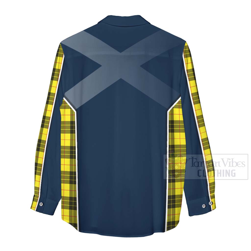 Tartan Vibes Clothing MacLeod (McLeod) Tartan Women's Casual Shirt with Family Crest and Scottish Thistle Vibes Sport Style