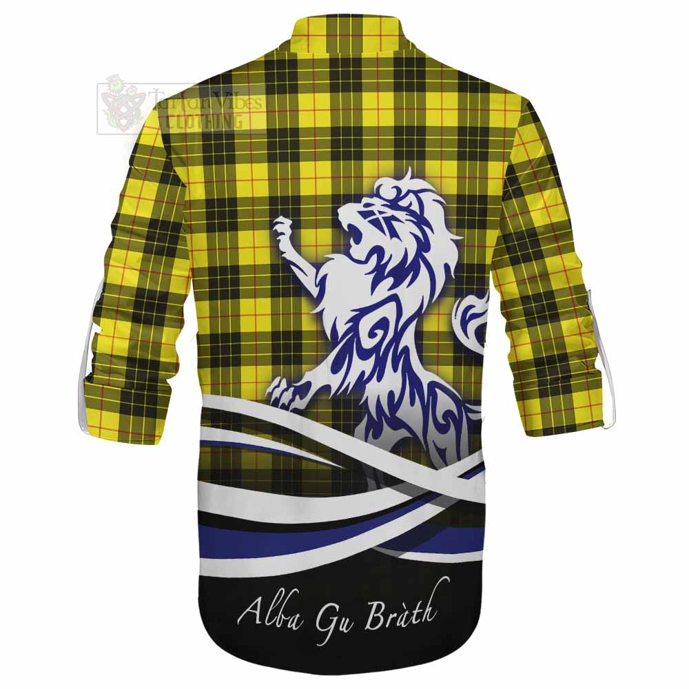 Tartan Vibes Clothing MacLeod (McLeod) Tartan Ghillie Kilt Shirt with Alba Gu Brath Regal Lion Emblem