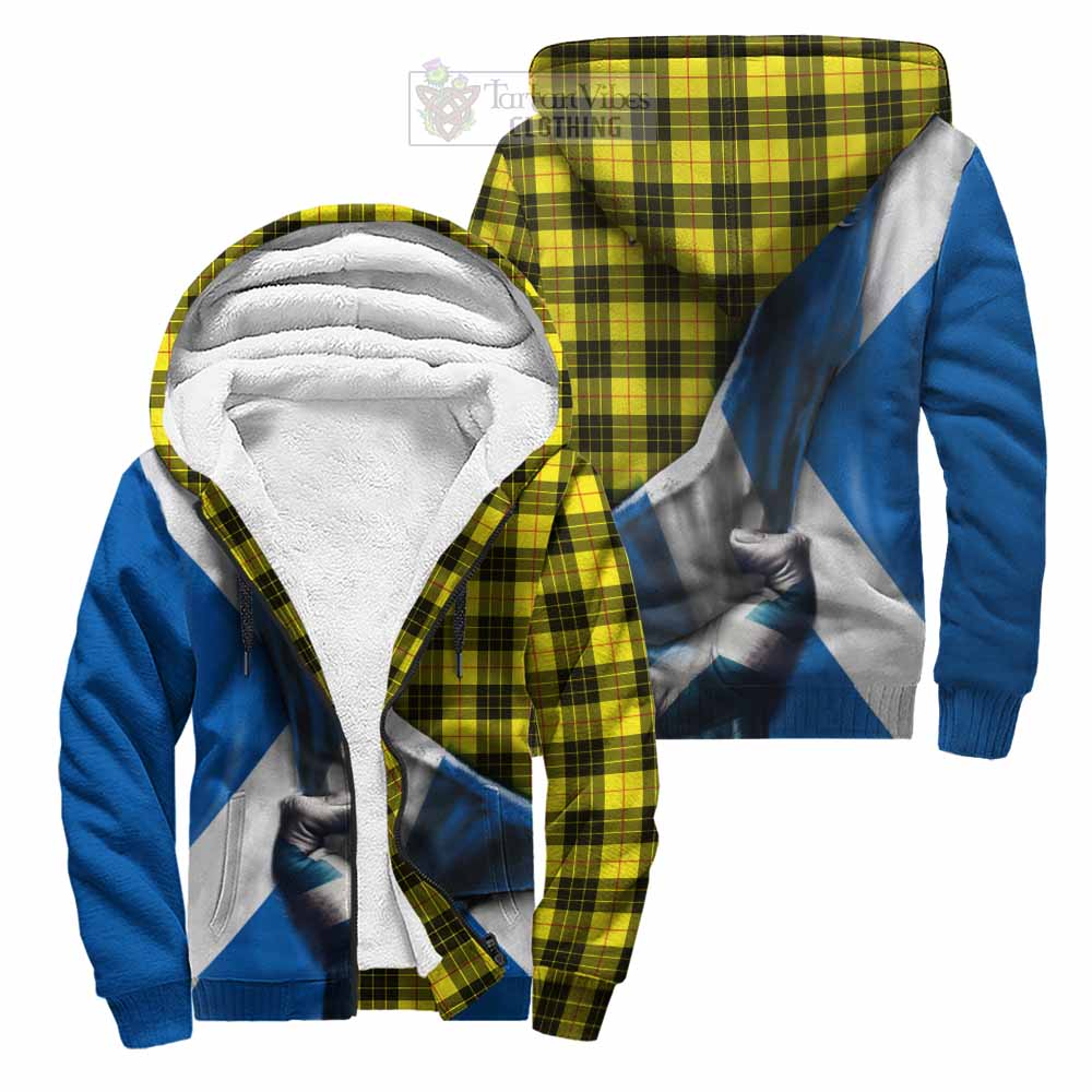 Tartan Vibes Clothing MacLeod (McLeod) Tartan Sherpa Hoodie with Family Crest Scotland Patriotic Style